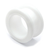 Acrylic Screw Flesh Tunnel 10-24mm 20mm, White