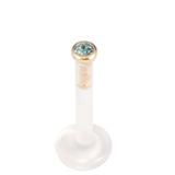 Bioflex Push-fit Labret with 18ct Gold Jewelled Top (1.8mm Top) - SKU 11039