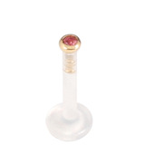 Bioflex Push-fit Labret with 18ct Gold Jewelled Top (1.8mm Top) - SKU 11051