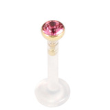 Bioflex Push-fit Labret with 18ct Gold Jewelled Top (2.8mm Top) - SKU 11070