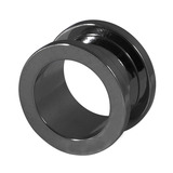 Black Steel Screw Flesh Tunnel 14mm