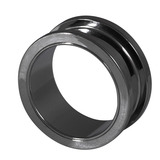 Black Steel Screw Flesh Tunnel 18mm