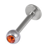 Steel Jewelled Labret 1.2mm with 3mm Ball - SKU 11132