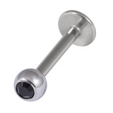 Steel Jewelled Labret 1.2mm with 3mm Ball - SKU 11278