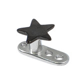 Titanium Dermal Anchor with Titanium Star Top 2.5mm, Black Titanium