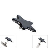 Titanium Star for Internal Thread shafts in 1.6mm. Also fits Dermal Anchor 4mm, Black (PVD coated)