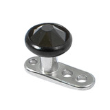 Titanium Dermal Anchor with Black Titanium Jewelled Disk Top 1.6mm, 2.5mm, 4mm Jet Black