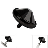 Black Titanium Jewelled Disk for Internal Thread shafts in 1.6mm (1.2mm). Also fits Dermal Anchor Black Titanium, 4mm, Jet Black