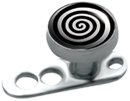 Titanium Dermal Anchor with Logo Picture Top 2.5mm, Mirror Polish, Spiral (TDP5)