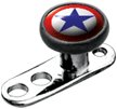 Titanium Dermal Anchor with Logo Picture Top 2.5mm, Black Titanium, Blue Star (BDP2)