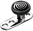 Titanium Dermal Anchor with Logo Picture Top 2.5mm, Black Titanium, Spiral (BDP5)