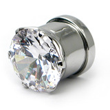 Steel Bling Screw Tunnel 6mm, Crystal Clear
