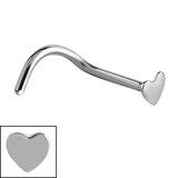 Steel Nose Studs 0.8mm gauge, Heart