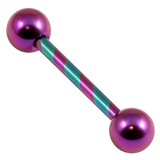 Titanium Candy Stripe Barbells 10-16mm 10mm, 5mm, Purple and Turquoise