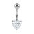 Belly Bar - Steel Internal Thread Twinkle Heart and Twinkle Star - SKU 11756