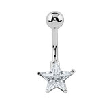 Belly Bar - Steel Internal Thread Twinkle Heart and Twinkle Star - SKU 11757