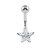 Belly Bar - Steel Internal Thread Twinkle Heart and Twinkle Star - SKU 11757