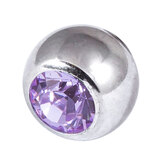 Steel Threaded Jewelled Balls 1.6x8mm lilac