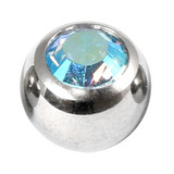 Steel Threaded Jewelled Balls 1.6x8mm aqua ab