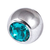 Steel Threaded Jewelled Balls 1.6x8mm turquoise