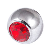 Steel Threaded Jewelled Balls 1.6x8mm red