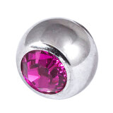 Steel Threaded Jewelled Balls 1.6x8mm fuchsia