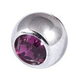 Steel Threaded Jewelled Balls 1.6x8mm purple