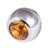 Steel Threaded Jewelled Balls 1.6x8mm amber