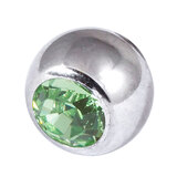 Steel Threaded Jewelled Balls 1.6x8mm light green