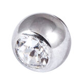 Steel Threaded Jewelled Balls 1.6x8mm clear