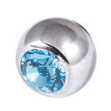 Steel Threaded Jewelled Balls 1.6x8mm light blue