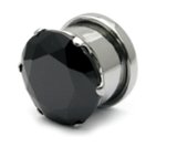 Steel Bling Screw Tunnel 4mm, Jet Black