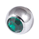Steel Threaded Jewelled Balls 1.6x8mm Dk Green