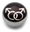 Steel Logo Balls - Pictures 1.6mm, 6mm, Linked Male-Male (White on Black)