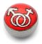Steel Logo Balls - Pictures 1.6mm, 6mm, Linked Male-Female (White on Red)