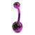 Titanium Double Jewelled Belly Bars 12mm Anodised - SKU 12030