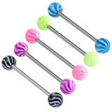 Acrylic Twister Barbell 1.6mm 12mm / 5mm / Pack of all 5 shown