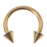Titanium Coned Circular Barbells (CBB) (Horseshoes) 1.2mm x 6mm, Gold