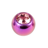 Titanium Threaded Jewelled Balls 1.6x4mm - SKU 12139