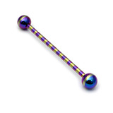 Steel Striped Industrial Scaffold Barbell 1.6mm 30-40mm 1.6mm, 38mm, Petrol-Gold