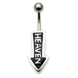 Belly Bar - Heaven (BG15) 1.6mm, 10mm(most popular size), Black