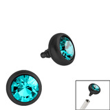 Black Steel Jewelled Ball for Internal Thread shafts in 1.2mm (0.9mm) 1.2mm, 2.4mm, Turquoise. One gemball only