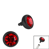 Black Steel Jewelled Ball for Internal Thread shafts in 1.2mm (0.9mm) 1.2mm, 2.4mm, Red. One gemball only