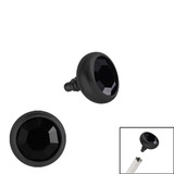 Black Steel Jewelled Ball for Internal Thread shafts in 1.2mm (0.9mm) 1.2mm, 2.4mm, Jet Black. One gemball only