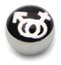 Steel Logo Balls - Pictures 1.6mm, 6mm, Linked Male-Female (White on Black)