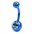 Titanium Double Jewelled Belly Bars 8mm Anodised - SKU 1230