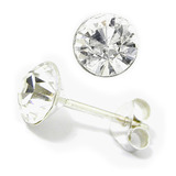 Silver Crystal Studs ST8 - ST9 - ST10 6mm Crystal Clear (ST9)