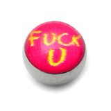 Steel Logo Balls - Words F*ck U (Pink)