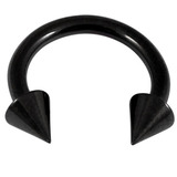 Black Steel Coned Circular Barbell (CBB) (Horseshoes) - SKU 12529