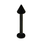Black Steel Coned Labret 1.2mm, 6mm, 3mm